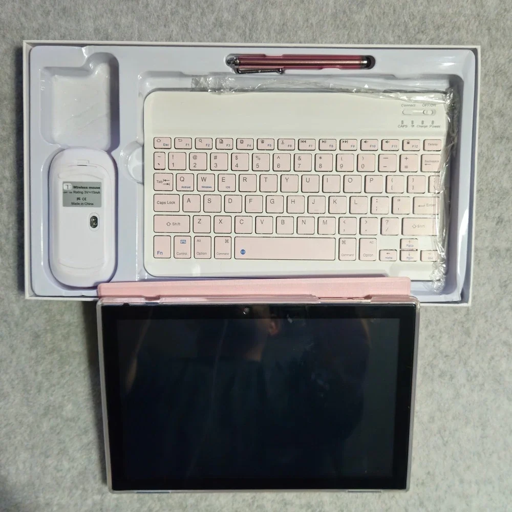 IWEGGO YQ10S 10in Android Tablet Bundle Pink Keyboard Mouse Case Stylus Parts - Picture 2 of 5